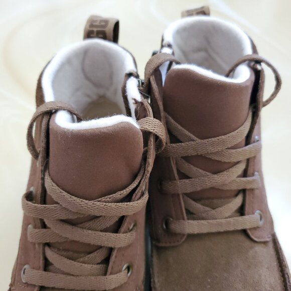 UGG Kids Chelham Weather Boot Walnut Suede Size 3 - Picture 9 of 12